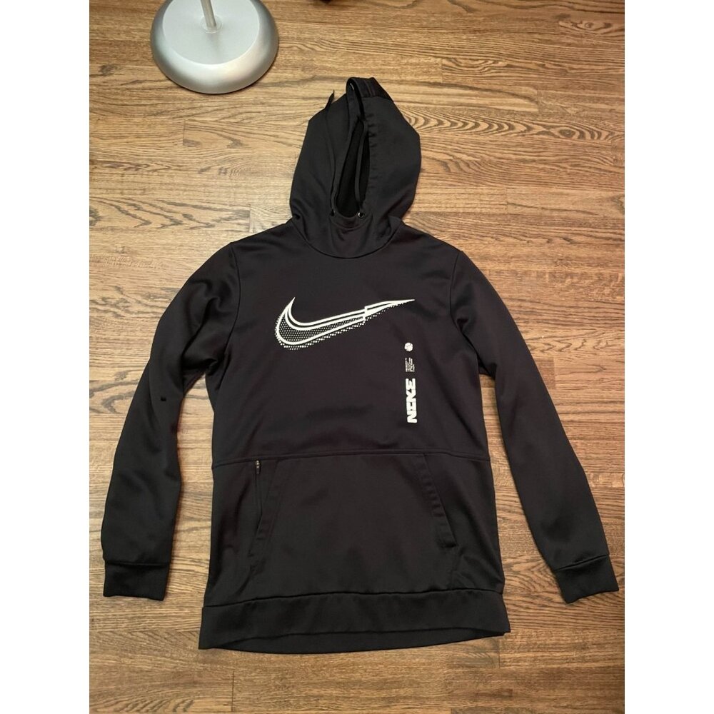 Nike Men's Therma-Fit Training Hoodie Swoosh Black & White Size M